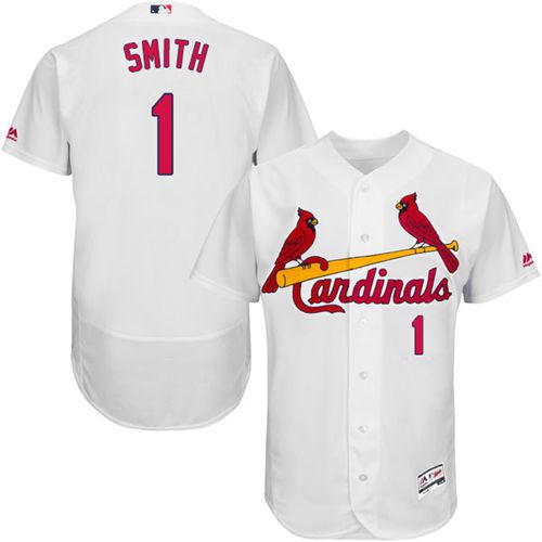 Cardinals #1 Ozzie Smith White Flexbase Authentic Collection Stitched MLB Jersey - Click Image to Close